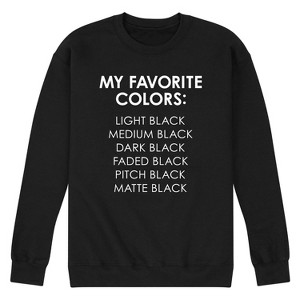 Men's - Instant Message - My Favorite Colors Black Graphic Fleece Sweatshirt - 1 of 4