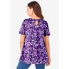 Roaman's Women's Plus Size Ultimate Swing Tee With Keyhole Back - 3 of 4