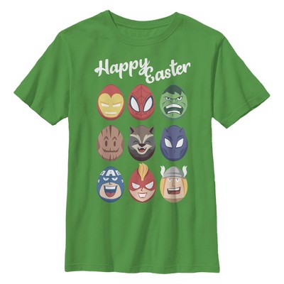 Boy's Marvel Happy Easter Character Eggs  T-Shirt - Kelly Green - X Large