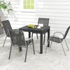 Tangkula 5 PCS Outdoor Dining Table Set w/ Extendable Aluminum Table & 4 Stackable Chairs - 2 of 4