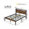 ZHUTA Bed Frame,Platform Bed with 2-Tier Storage Headboard,Sturdy and No Noise Easy Assembly,Vintage Brown - 3 of 4