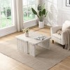 Single L Shape MDF Detachable Coffee Table,Farmhouse Rectangle Wood Coffee Table,Dining Room Garden Tea Side Table-Coolbibila - 3 of 4