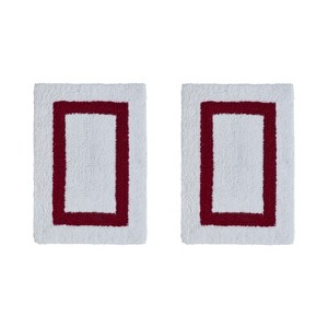 Hotel 2 PC Bath Rug 100% Premium Cotton Tufted Weave Two Tone Reversible Bathroom Rug, Super Soft Absorbent, Machine Washable Bath Mat - 1 of 4