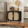 KTMBDW Storage Cabinet with Natural Rattan Doors, Rattan Buffet Cabinet, Sideboard for Living Room, Hallway, Dining Room, Entryway - 3 of 4