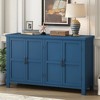 VYNXARIA 4-Door Storage Sideboard with Adjustable Shelves and Retro Atimon Handles ,Ample Storage,Pinewood Legs,Navy - 2 of 4