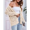 Women's Lightweight Crochet Cardigan Long Sleeve Hollow Out Kint Sweaters - 3 of 4