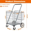 Gulches Grey Super Jumbo Shopping Cart: Foldable, Double Basket, 360¡ã Wheels for Groceries/Laundry - 4 of 4