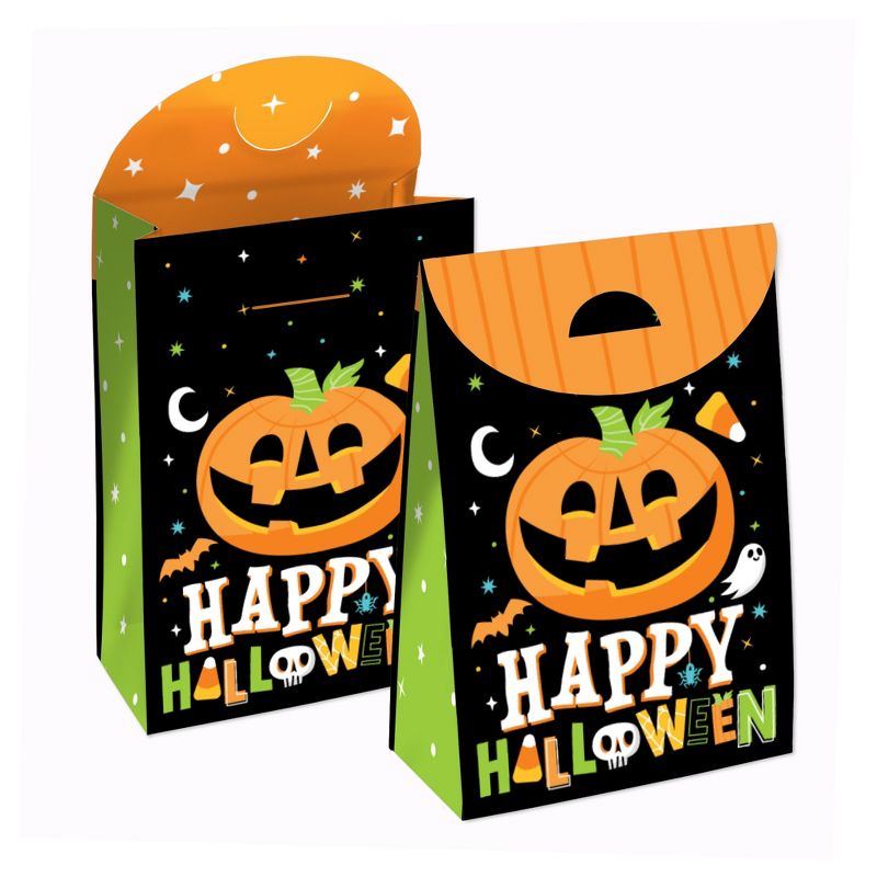 Big Dot of Happiness Jack-O'-Lantern Halloween - Kids Halloween Gift Favor Bags - Party Goodie Boxes - Set of 12, 1 of 9