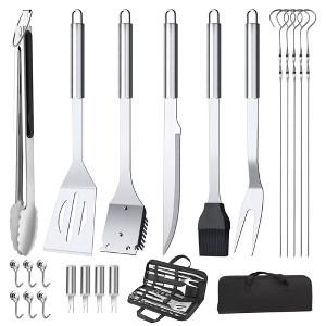 Itopfox 22PCS BBQ Grill Set with Hooks & Carry Handbag, Grill Tools for Outdoor Cooking, Camping Accessories, Perfect Gift for Men Dad - 1 of 4
