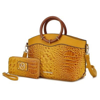 MKF Collection Phoebe Tote Women’s Faux Crocodile-Embossed Vegan Leather with Wristlet Wallet Bag by Mia K