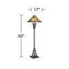 Robert Louis Tiffany Asian-Inspired Floor Lamp 62" Tall Bronze Iron Tiffany Style Jewel Tone Art Glass Shade for Living Room Reading Bedroom Office - 4 of 4