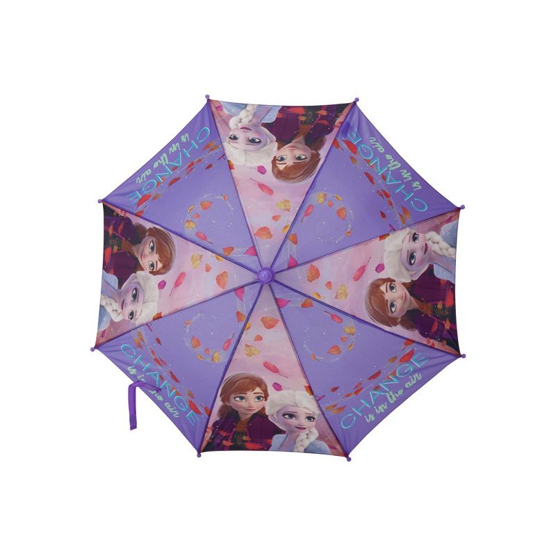 Frozen Elsa and Anna Girl’s Umbrella and Raincoat set, Kids Ages 4-7 (Blue/Purple), 4 of 6