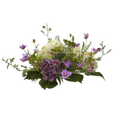 Nearly Natural 7-in Hydrangea Berry Candelabrum