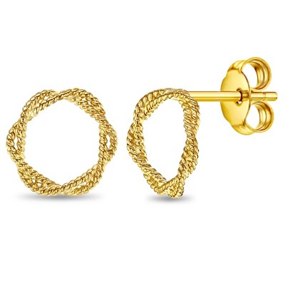 Twisted Rope Open 14k Gold Earrings - In Season Jewelry