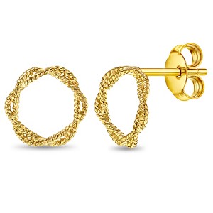 Twisted Rope Open 14k Gold Earrings - In Season Jewelry - 1 of 3