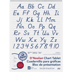 Pacon D'Nealian Manuscript Chart Tablet, 24 x 32 Inches, 2 Inch Ruled, 25 Sheets - 1 of 3