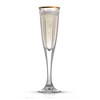 JoyJolt Windsor Crystal Champagne Glasses  - Set of 2 Modern Stemmed Flute Glass Set with Gold Rim - 4.3 oz - image 3 of 4