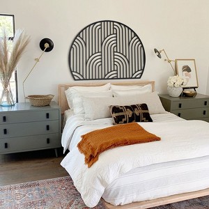 Brooklyn Wall Art, Geometric Metal Wall Decor, Home Office Living Room Decoration - 1 of 4