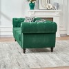 67" Chesterfield Velvet Upholstery Sofa with Roll Armrest & Nailhead, 2-Seater Mid Century Modern Couch for Living Room, Office, Apartment - 4 of 4