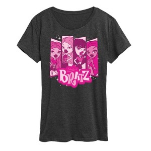 Women's - Bratz - Pink Dolls with Logo Short Sleeve Graphic T-Shirt - 1 of 4
