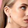 SOHI Women's Daisy White Beaded Hoop Earrings - 3 of 4