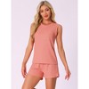 INSPIRE CHIC Women's Waffle Knit Crew Neck Sleeveless Tank Top with Shorts Lounge Sets - 3 of 4