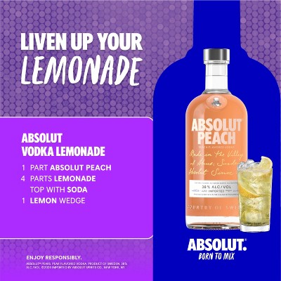 Absolut Peach Flavored Vodka - 750ml Bottle