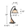 Franklin Iron Works Oak Rustic Farmhouse Desk Table Lamp 22" High Gray with USB and AC Power Outlet in Base Wash Mica Shade for Bedroom Living Room - 4 of 4