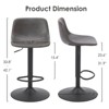 VYNXARIA Set of 2 Adjustable Mid-Century Modern Swivel Bar Stools, Industrial Counter Height Chairs with Back Support (PU Leather),Gray - 2 of 4