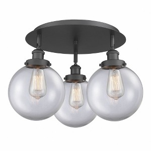 Canton - 3 Light Flush Mount In Art Deco Style-11.88 Inches Tall and 19.75 Inches Wide - 1 of 1
