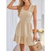 Clearlove Womens Dress Summer Sleeveless Smocked Square Neck Backless Ruffle Midi Dress - 4 of 4