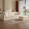 KWPZQEB 110" Cloud Sectional Couches, 3-Seater Comfy Couch with Movable Ottoman, Convertible L-Shape Couch, Deep Seat Couches for Living Room - 3 of 4