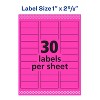 Avery Neon Address Labels with Sure Feed for Laser Printers, 1" x 2 5/8", 750 Pink Labels (5970) - 4 of 4