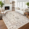 Hallway Runner Rug, Low Pile Washable Vintage Oriental Floral Carpet with Rubber Backing for Entryway, Bedroom, Hall, Kitchen - 2 of 4