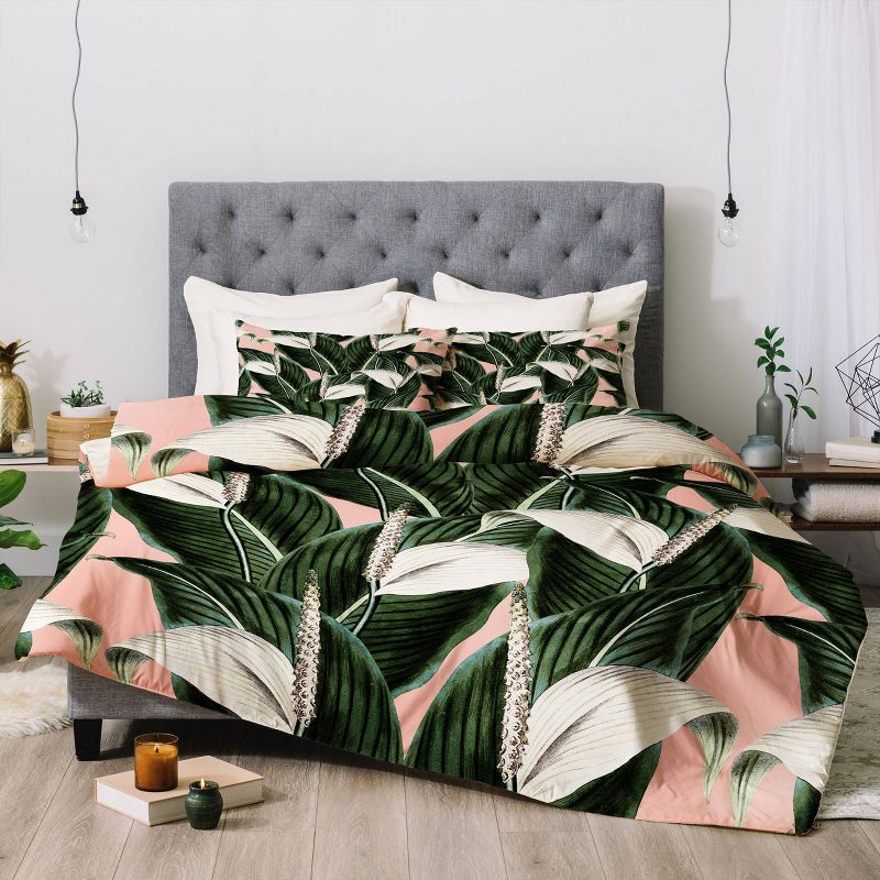 Marta Barragan Camarasa Sweet Floral Comforter & Sham Set Green - Deny Designs, 4 of 8