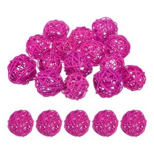 Unique Bargains Wicker Rattan Decorative DIY Crafts Balls 2 Inch 15 Pcs - 1 of 4