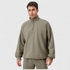 Anna-Kaci Active Men's Oversized Quarter Zip Pullover with Drop Shoulders and Ribbed Cuffs for Relaxed Casual Styling - 3 of 4