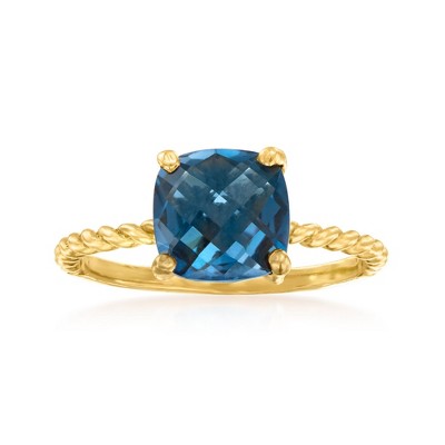 Ross-Simons 2.60 Carat London Blue Topaz Twist Ring in 18kt Gold Over Sterling