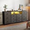 Dresser for Bedroom, 12-Drawer TV Stand with Open Shelves, Fabric Chest of Drawers, Entertainment Center for Living Room, Bedroom - 2 of 4