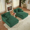 Convertible Sectional Sofas Compressible Double Chaise Lounge ¨C No Assembly Required, Fluffy Modern Sleeper Loveseat for Living Room - 4 of 4