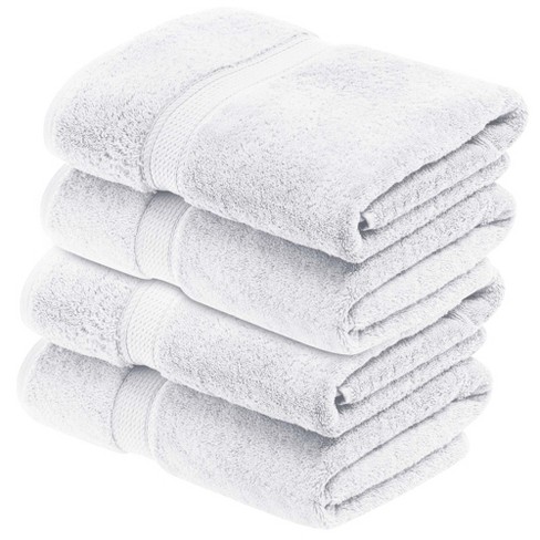 Premium Cotton 800 GSM Heavyweight Plush Luxury 4 Piece Bathroom Towel Set,  White - Blue Nile Mills