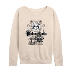 Women's - Disney - Haunted Mansion Parks Attraction Lightweight French Terry Wide Neck Long Sleeve Shirt - 1 of 4