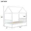 RISOKEYS Twin Size Bed Frame with Headboard and Footboard, Low Rubberwood House Bed for Boys and Girls,No Box Spring Needed - 3 of 4