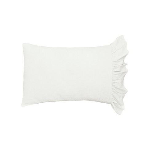 White ruffle shop pillow case