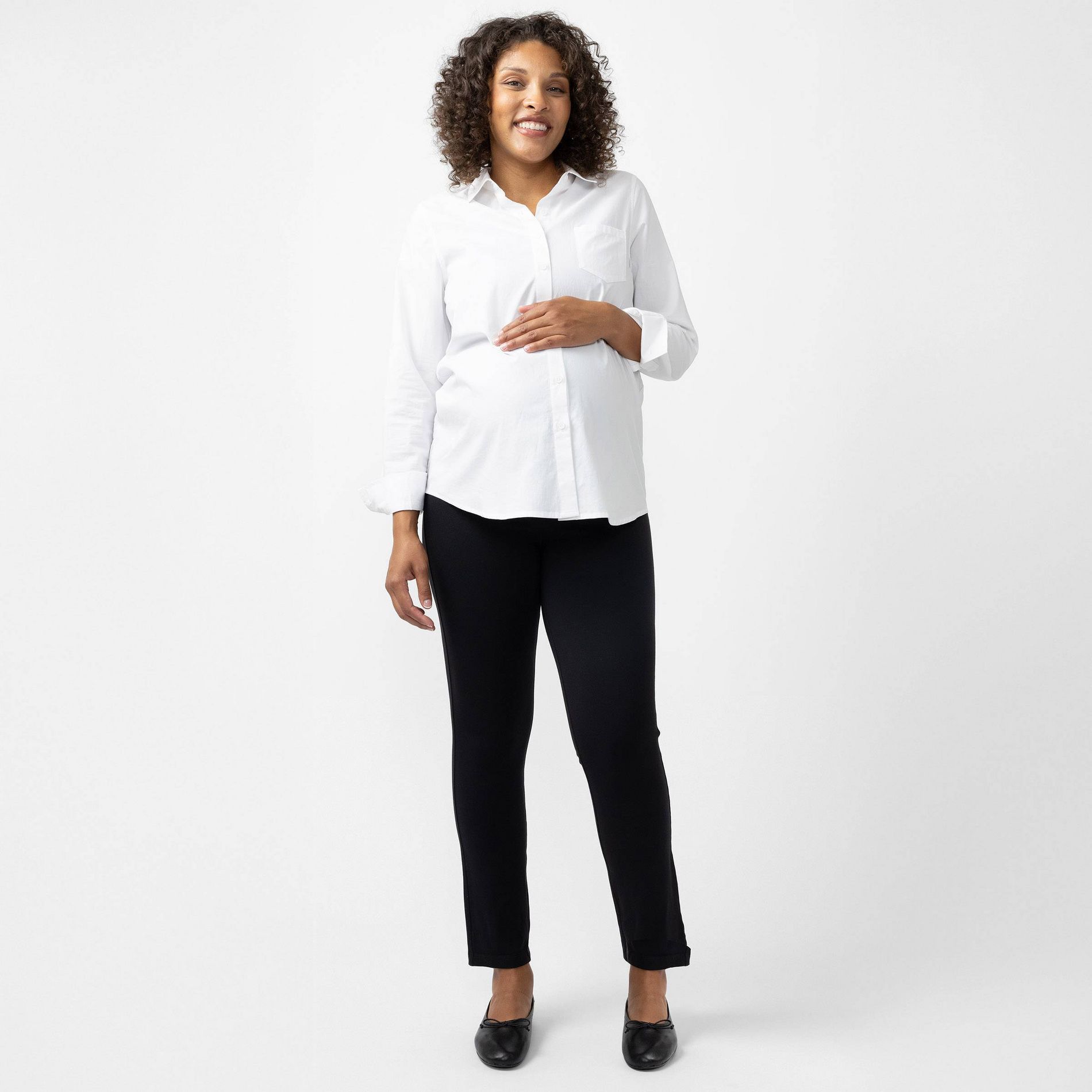 Ingrid & Isabel Everyday Maternity Ponte Pants - Black