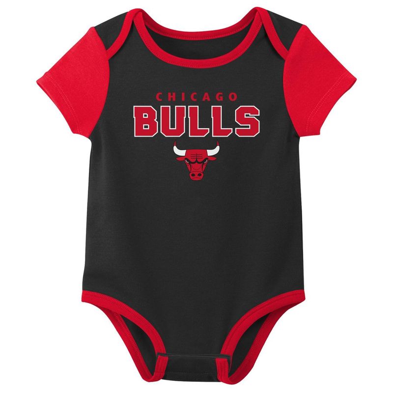 NBA Chicago Bulls Baby Boys&#39; Bodysuit 3pk Set, 2 of 5