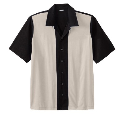 Kingsize Men's Big & Tall Short-sleeve Colorblock Rayon Shirt - 5xl ...