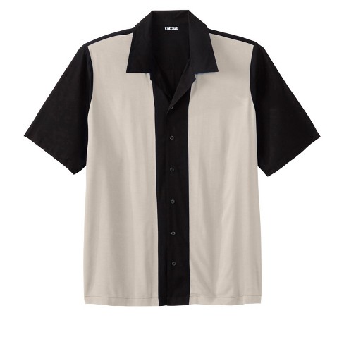 Kingsize Men's Big & Tall Short-sleeve Colorblock Rayon Shirt - Big ...