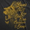 Mens Lions Don't Lose Sleep Over The Opinions Of Sheep T Shirt Motivation Tee - Crazy Dog Men's T Shirt - 2 of 4