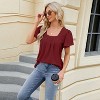 Womens Casual Shirts Loose T Shirts Basic Short Sleeve Crewneck Trendy Tops Cute Clothes Blouse - 2 of 4